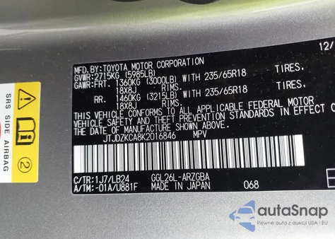 2019 Lexus Rx 350L Premium from USA, damaged, VIN JTJDZKCA8K2016846